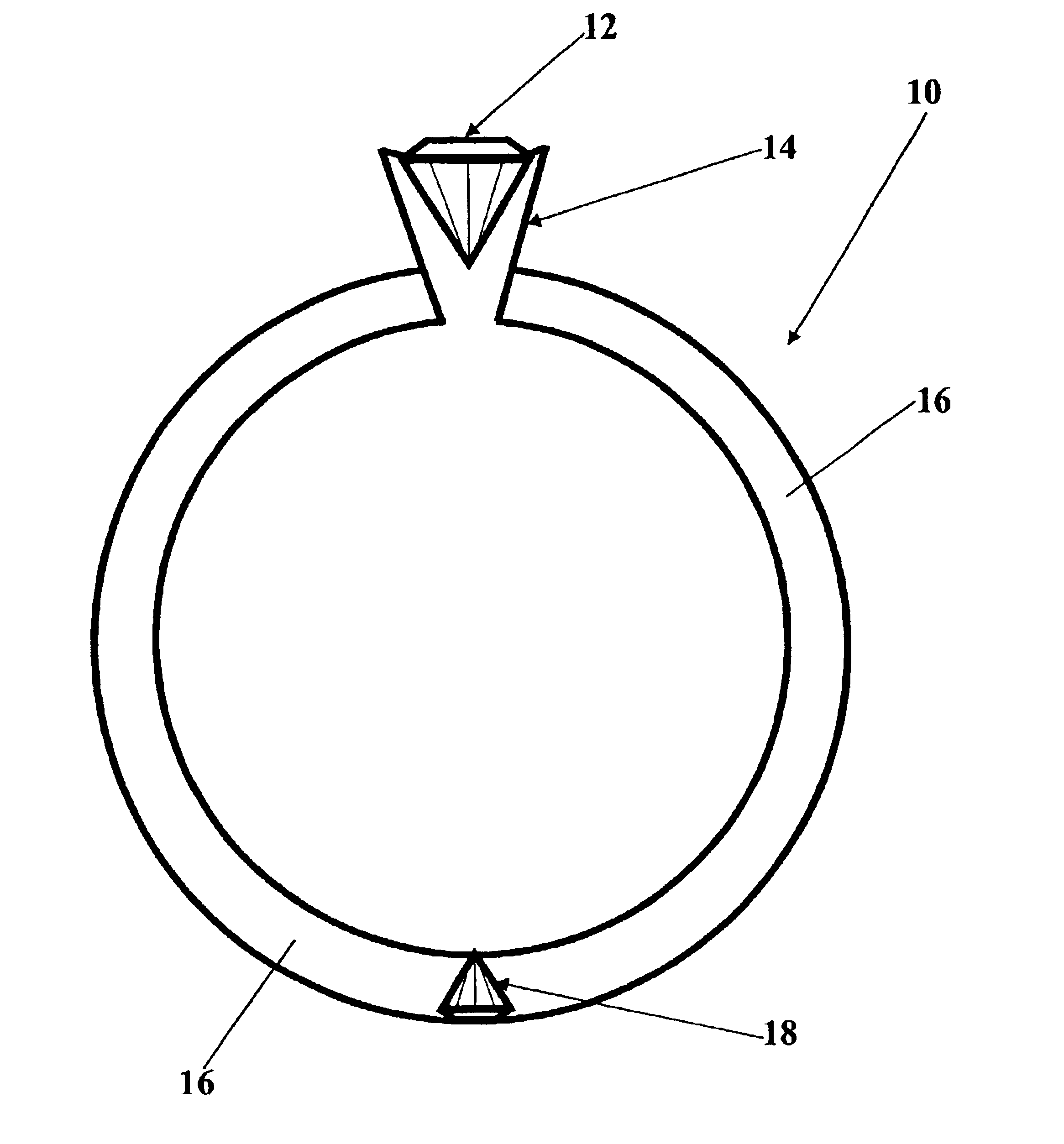 Gemstone encased in ring