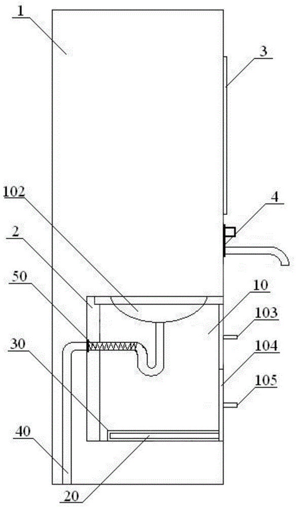 Zero-space-occupation bathroom cabinet assembly