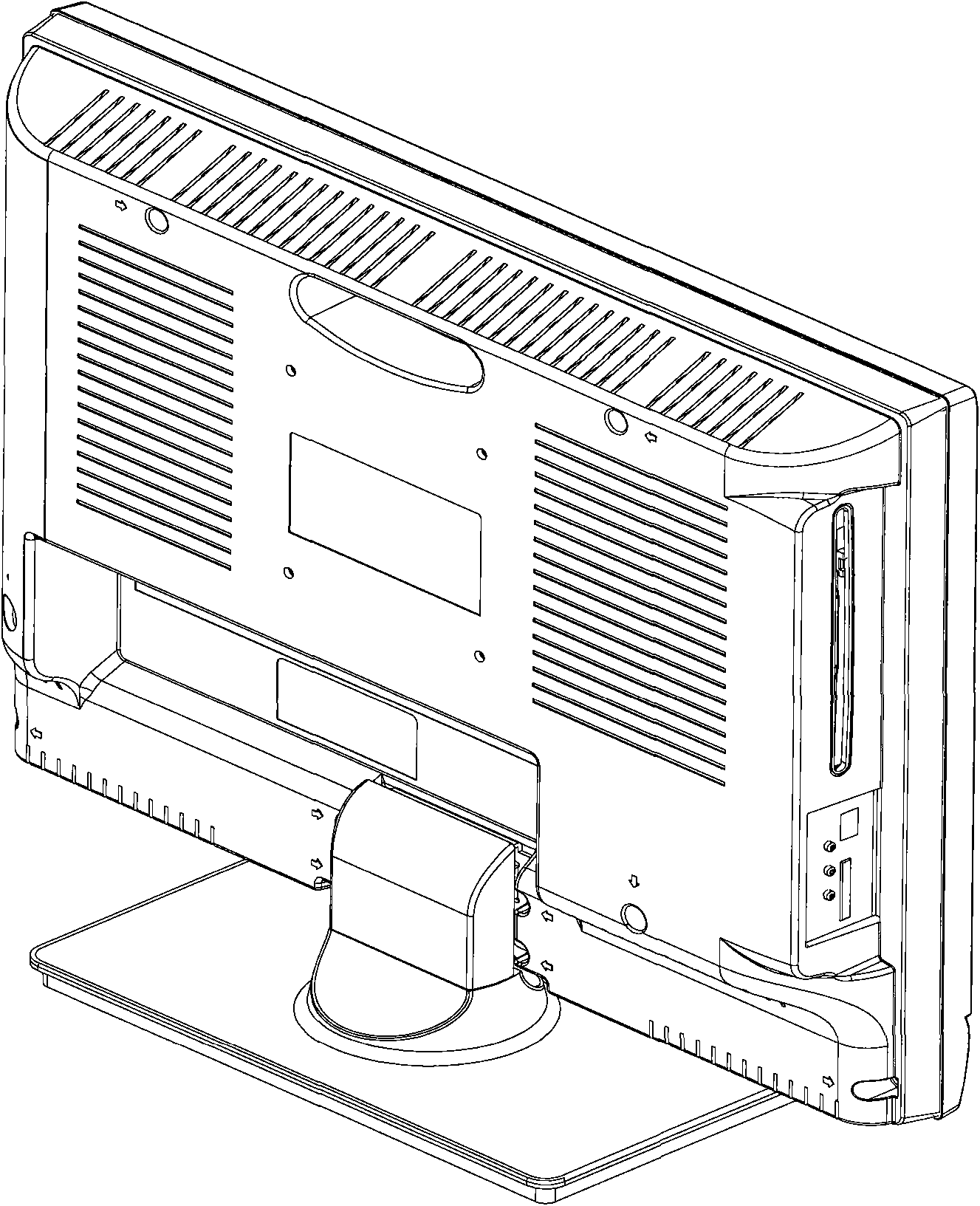 DVD module accommodating box and television set assembled with same