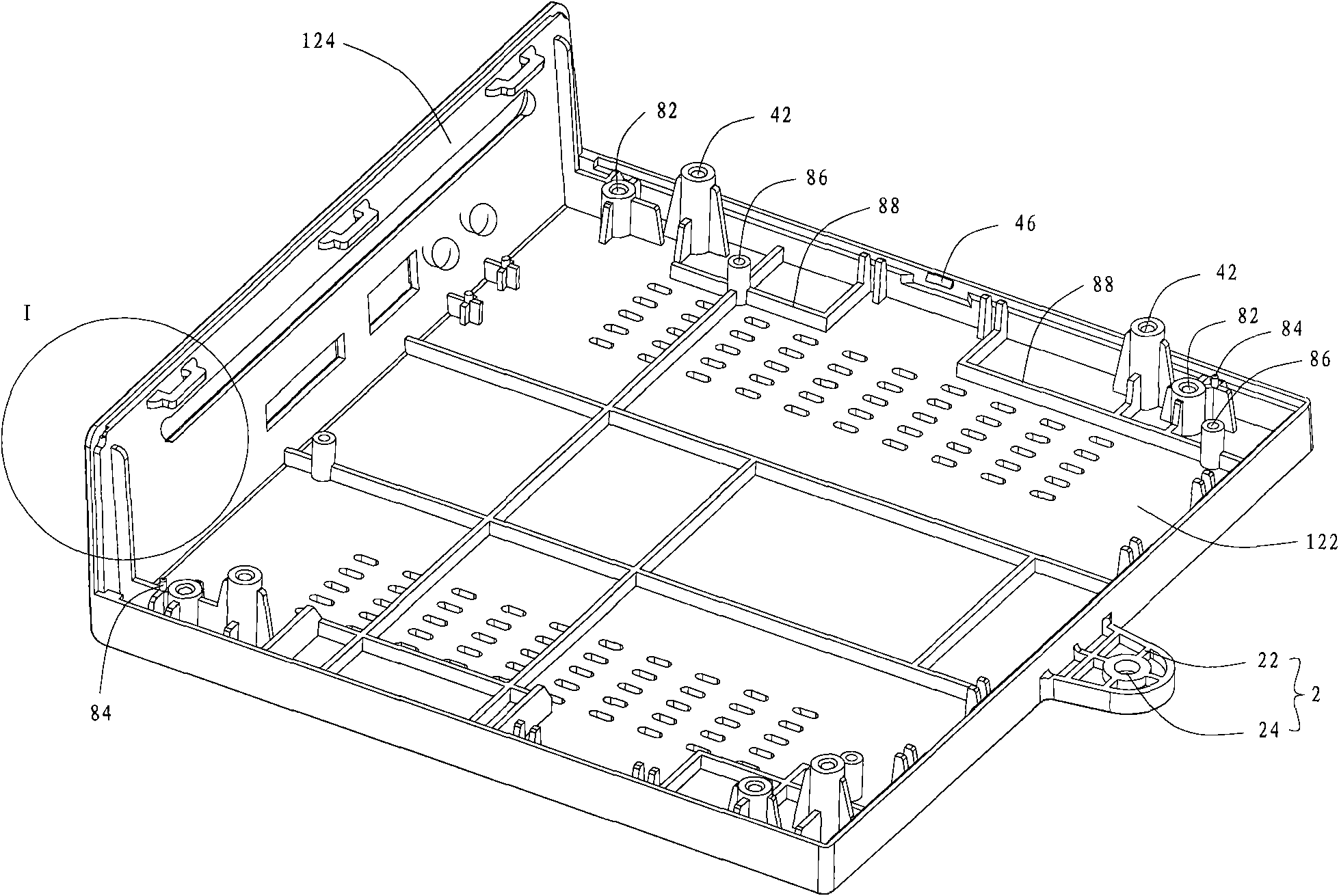 DVD module accommodating box and television set assembled with same