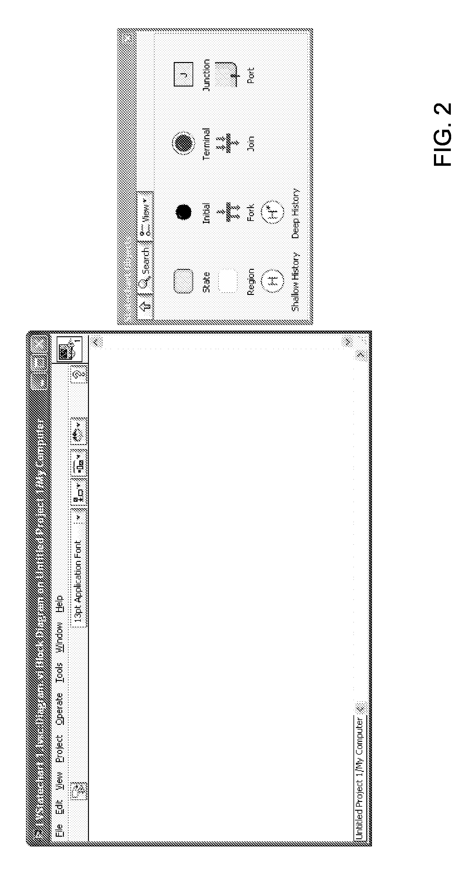 Statechart Development Environment with Embedded Graphical Data Flow Code Editor