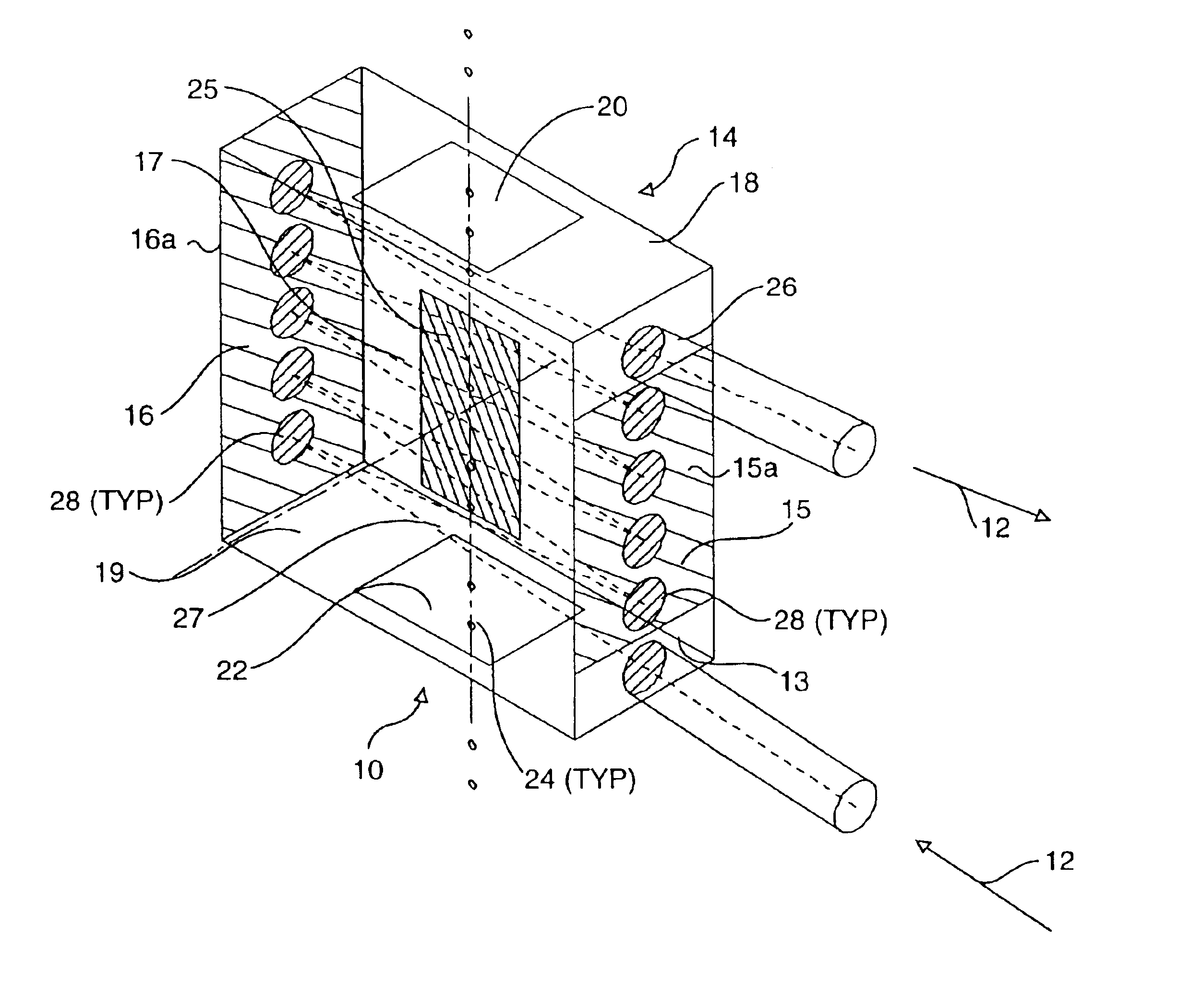 Multipass cavity for illumination and excitation of moving objects