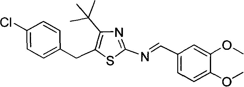 5-(4-chlorophenylmethyl)-4-tertiary butyl thiazole derivatives and preparation method and application thereof