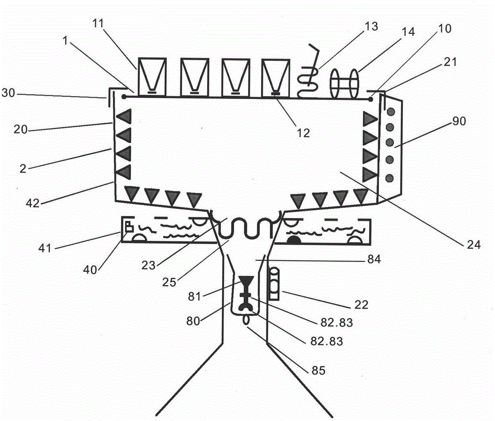 All-in-one machine integrating dinning and washing