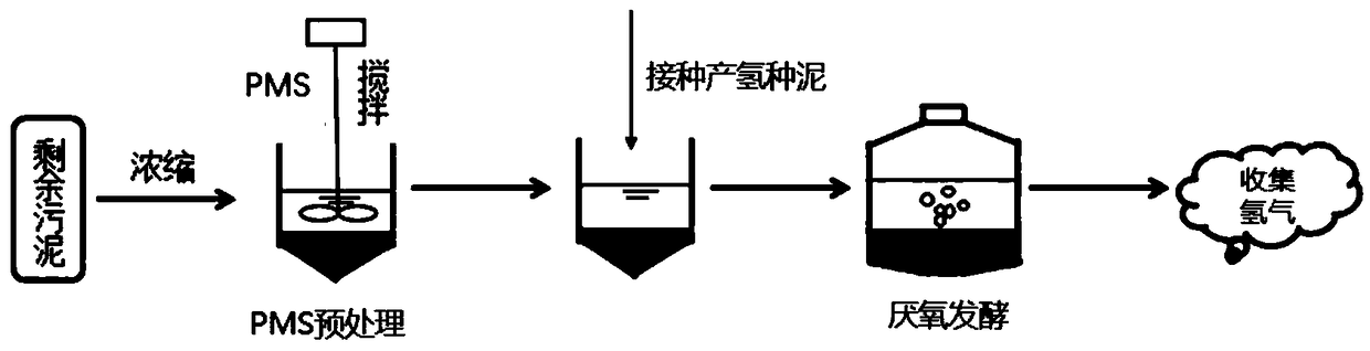 Method for promoting hydrogen production by anaerobic fermentation of remaining activated sludge