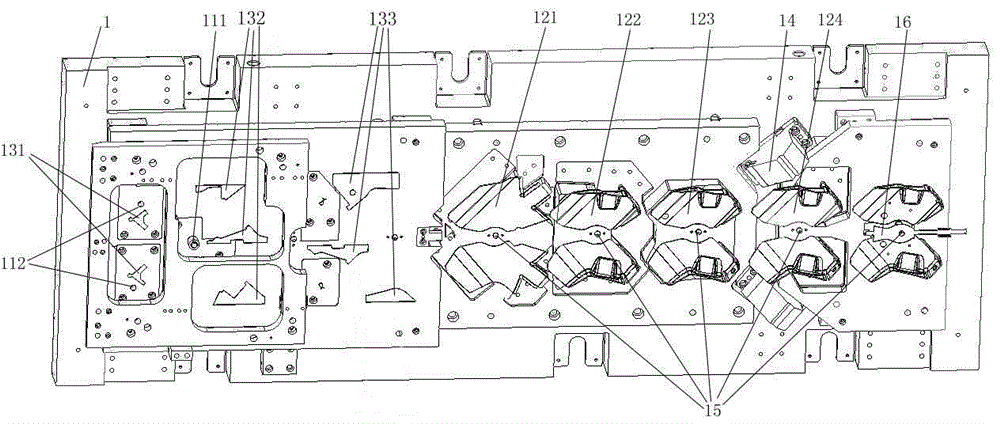 Continuous mold for manufacturing vehicle connecting plate and manufacturing method