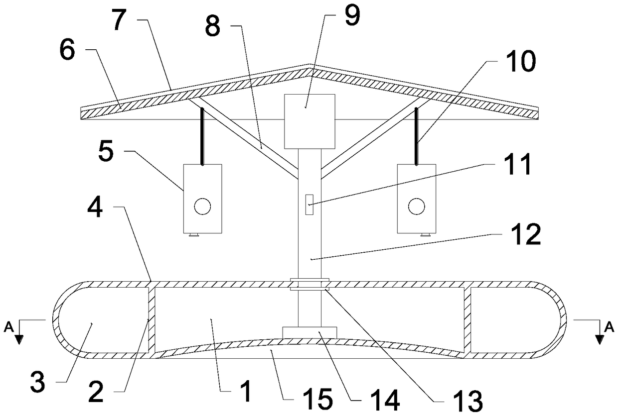 Multi-cavity anti-sinking solar mosquito trapping device on water