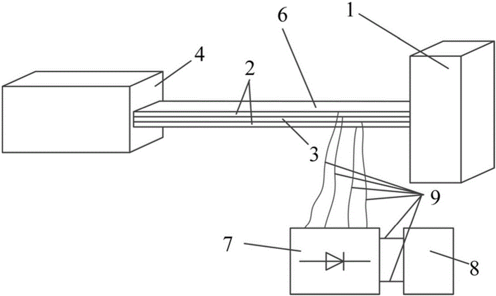 Shearing type permanent magnet piezoelectric composite structure based wire energy-taking apparatus and preparation method