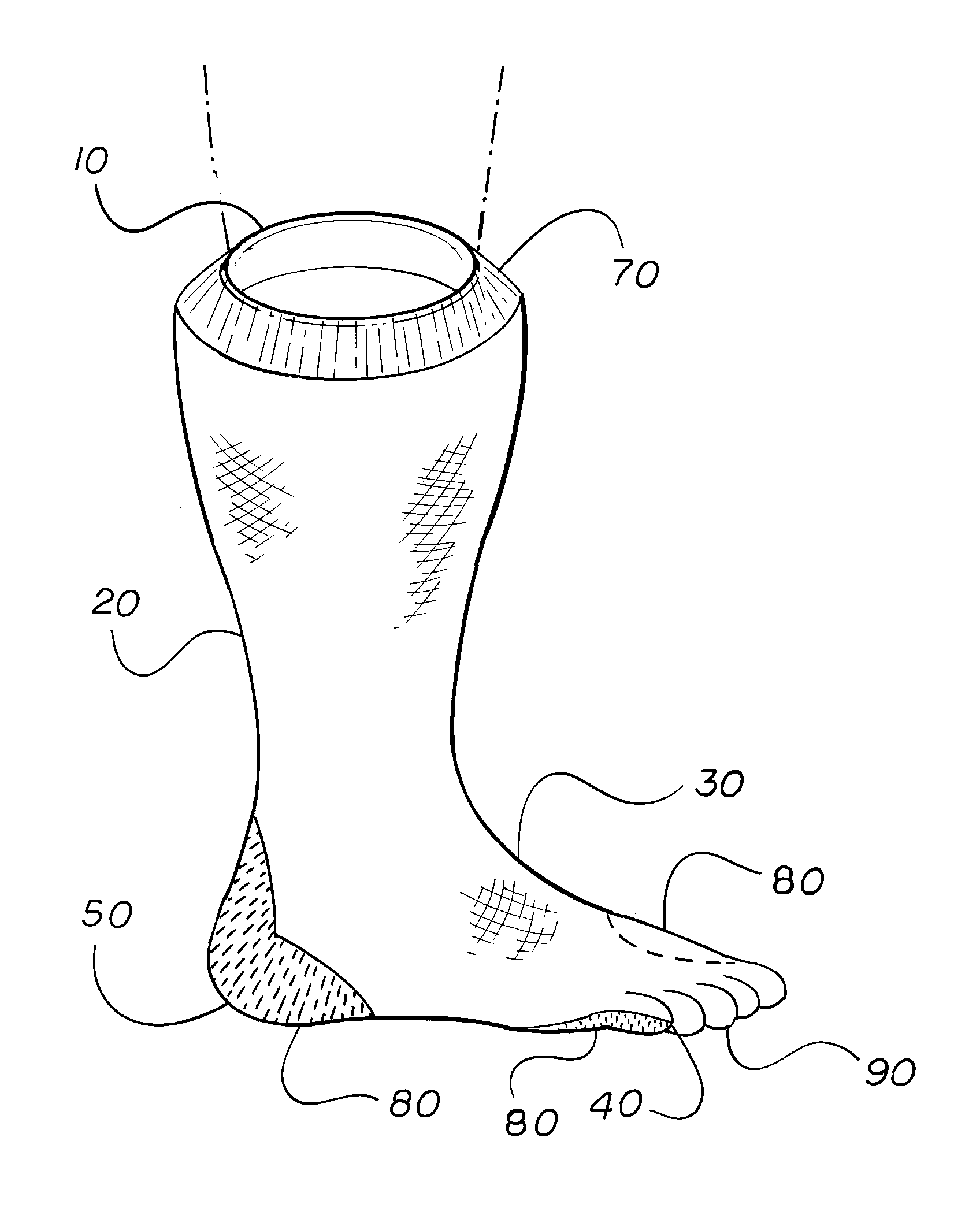 Space filling apparatus for footwear