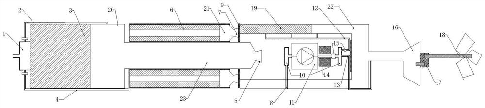 A hidden multi-stage power underwater propeller with a secondary mixing chamber and its control method