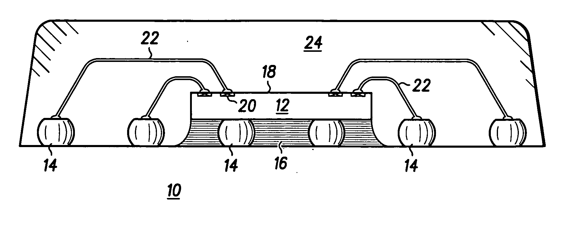 Land grid array packaged device and method of forming same