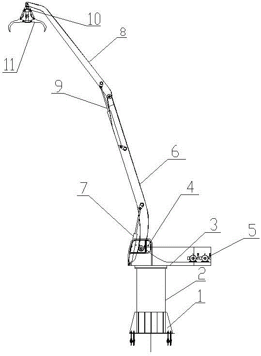 Hydraulic control system of fixed-type steel grabbing machine