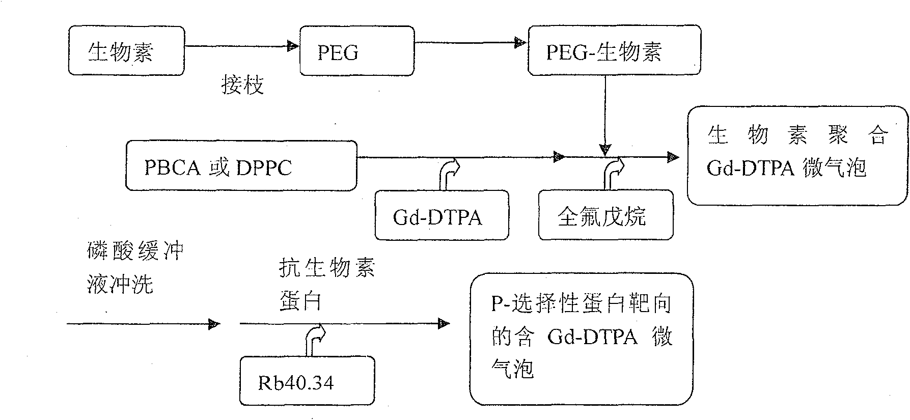 Ultrasound and MRI combined contrast medium and preparation method thereof