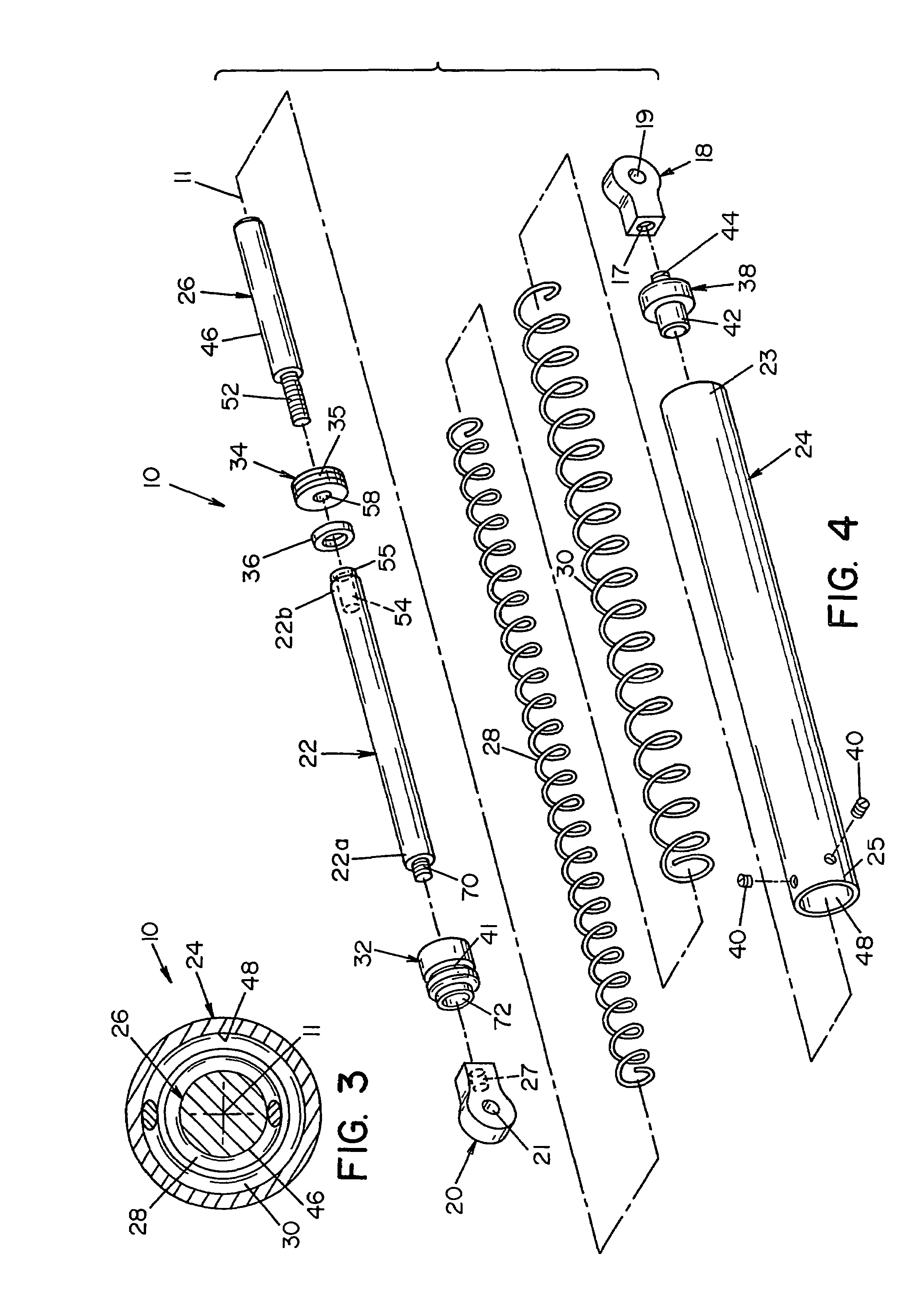 Compression spring rod