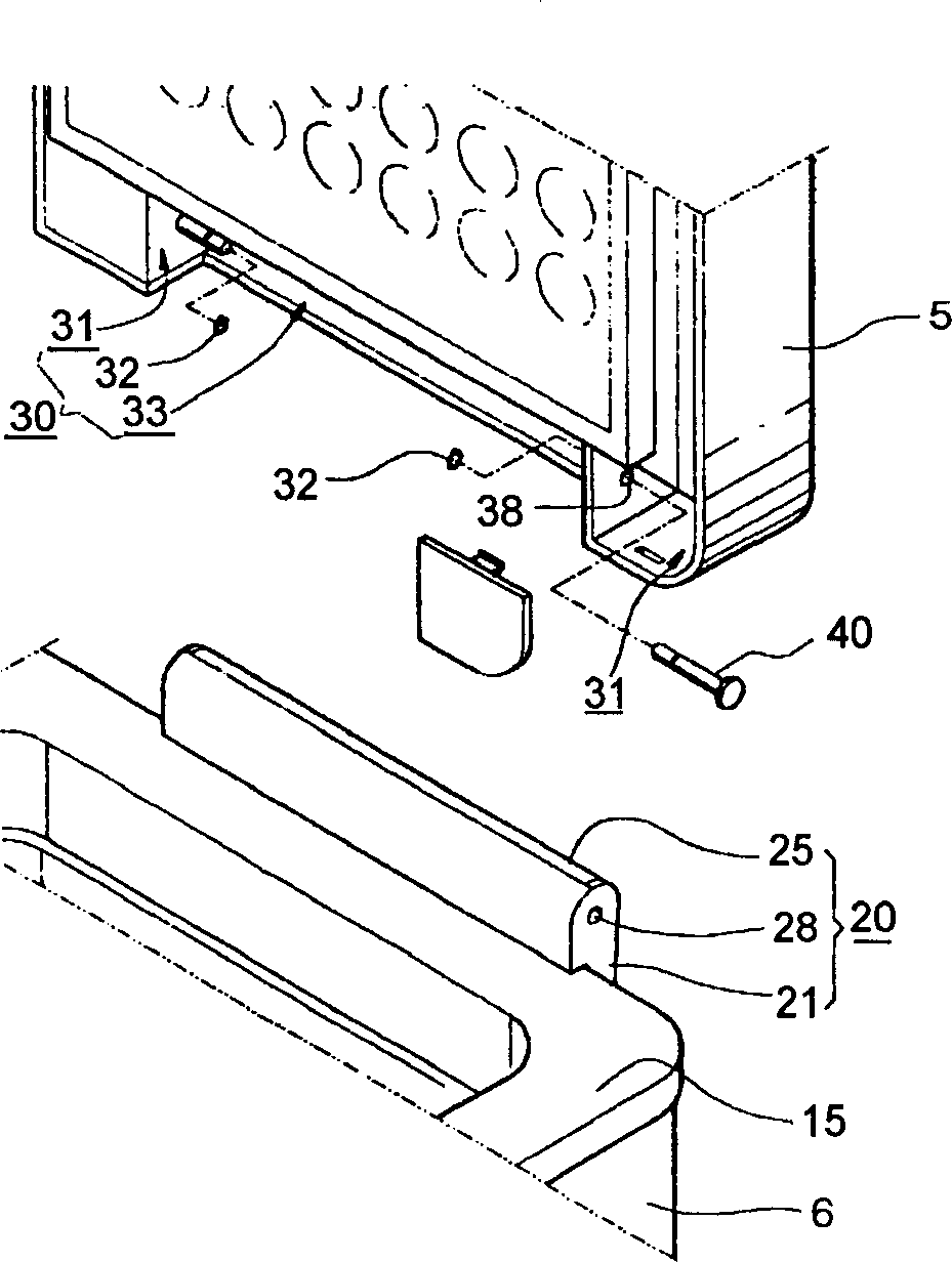 Door hinge assembly for pickles storage case