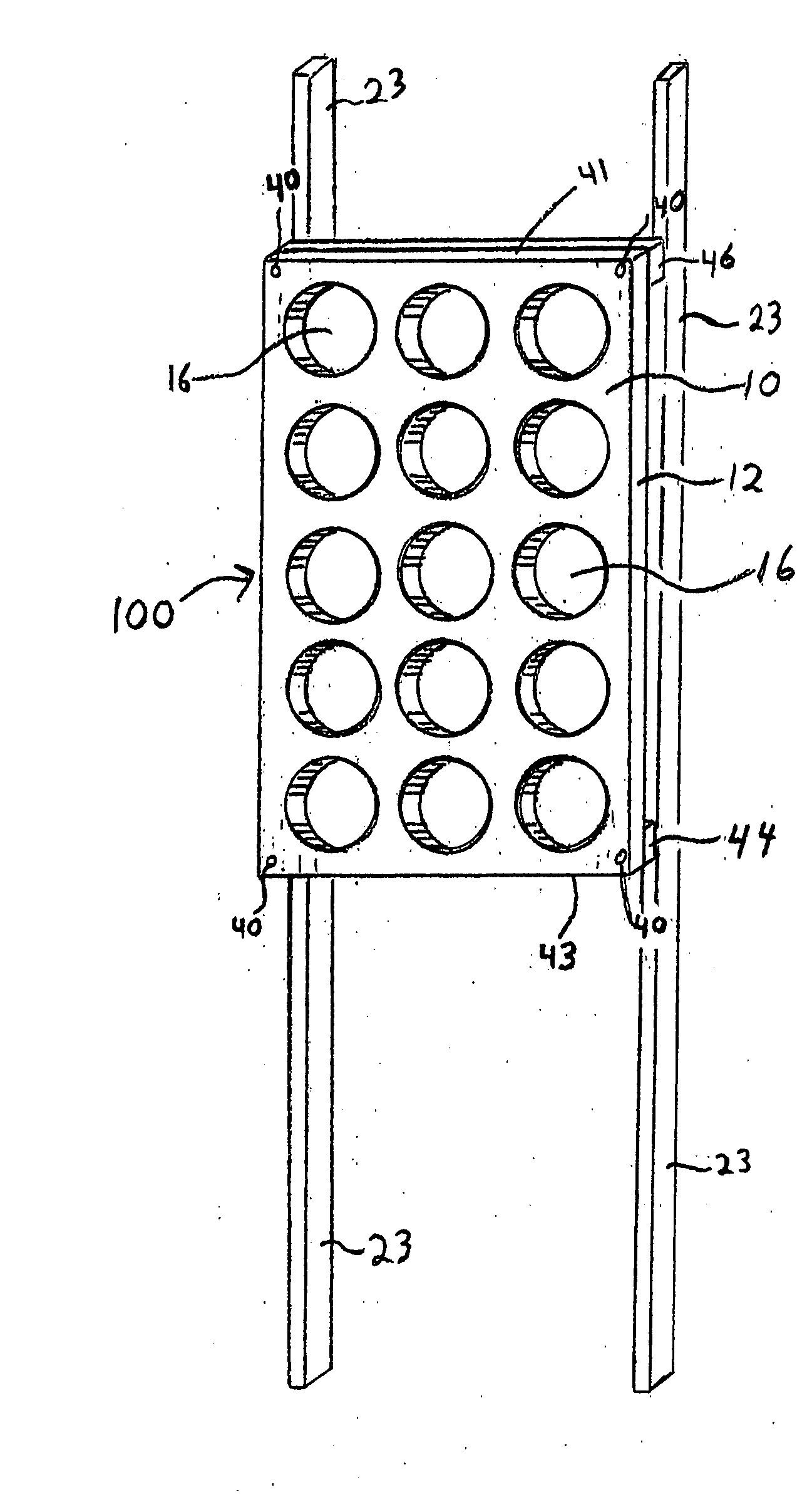 Wall rack for cylindrical containers