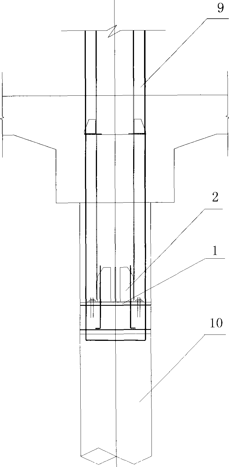 Automatic positioning equipment for underground cover and cut engineering pipe column lower end