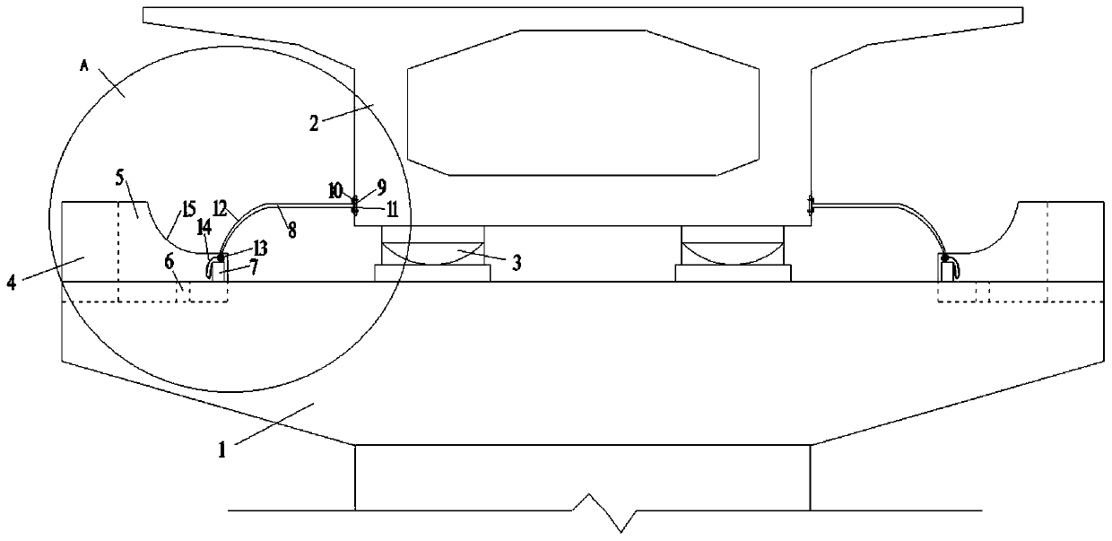 Rail guide type bridge anti-seismic stop block device