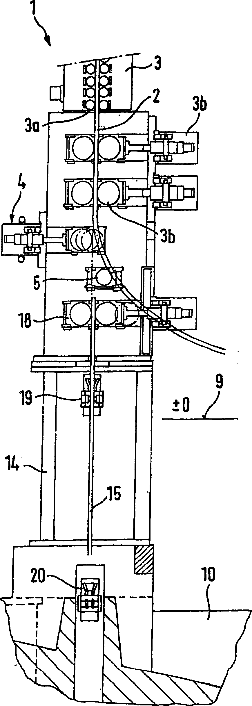 Method for the continuous rolling of continuous casting billet, and corresponding continuous casting machine