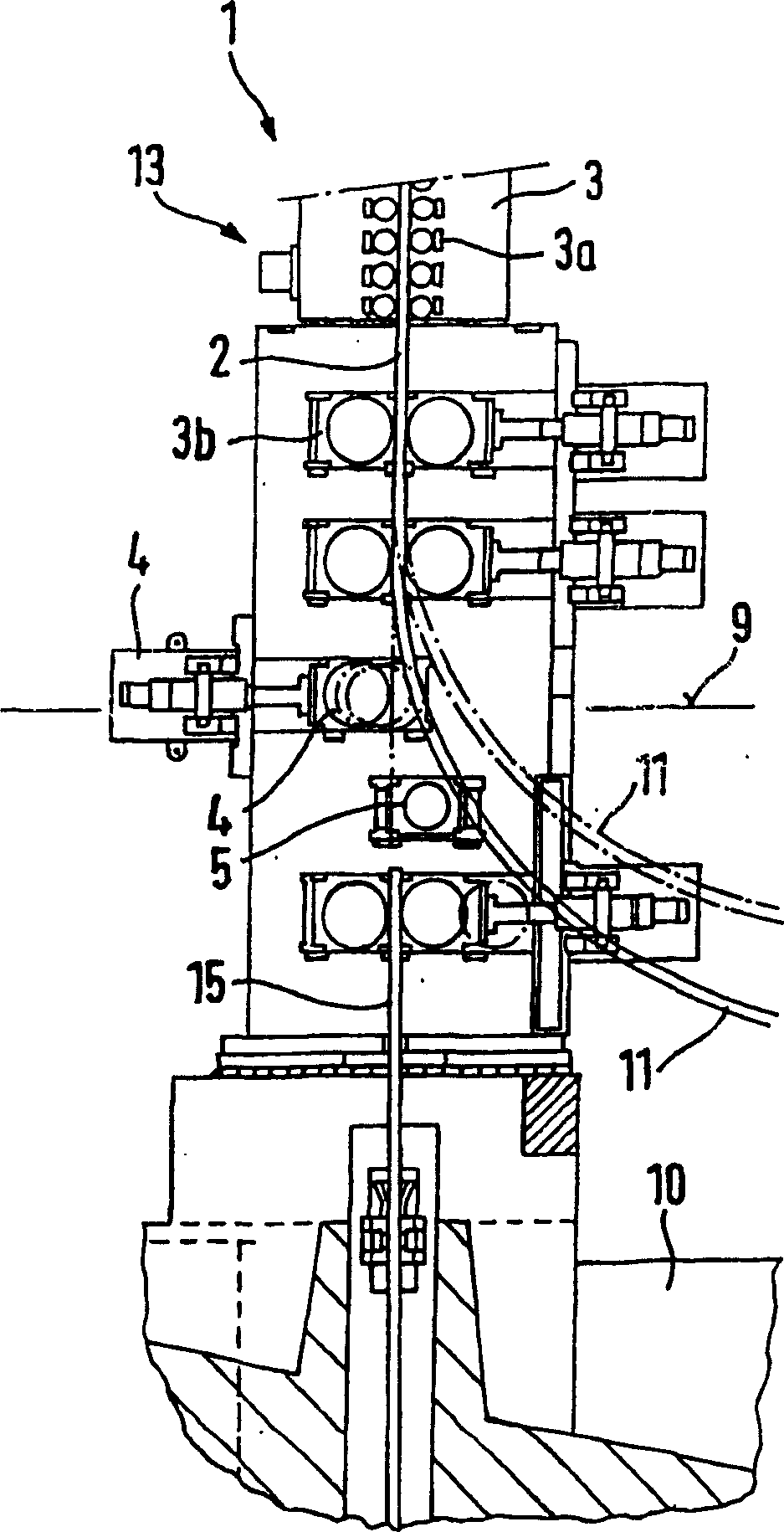 Method for the continuous rolling of continuous casting billet, and corresponding continuous casting machine