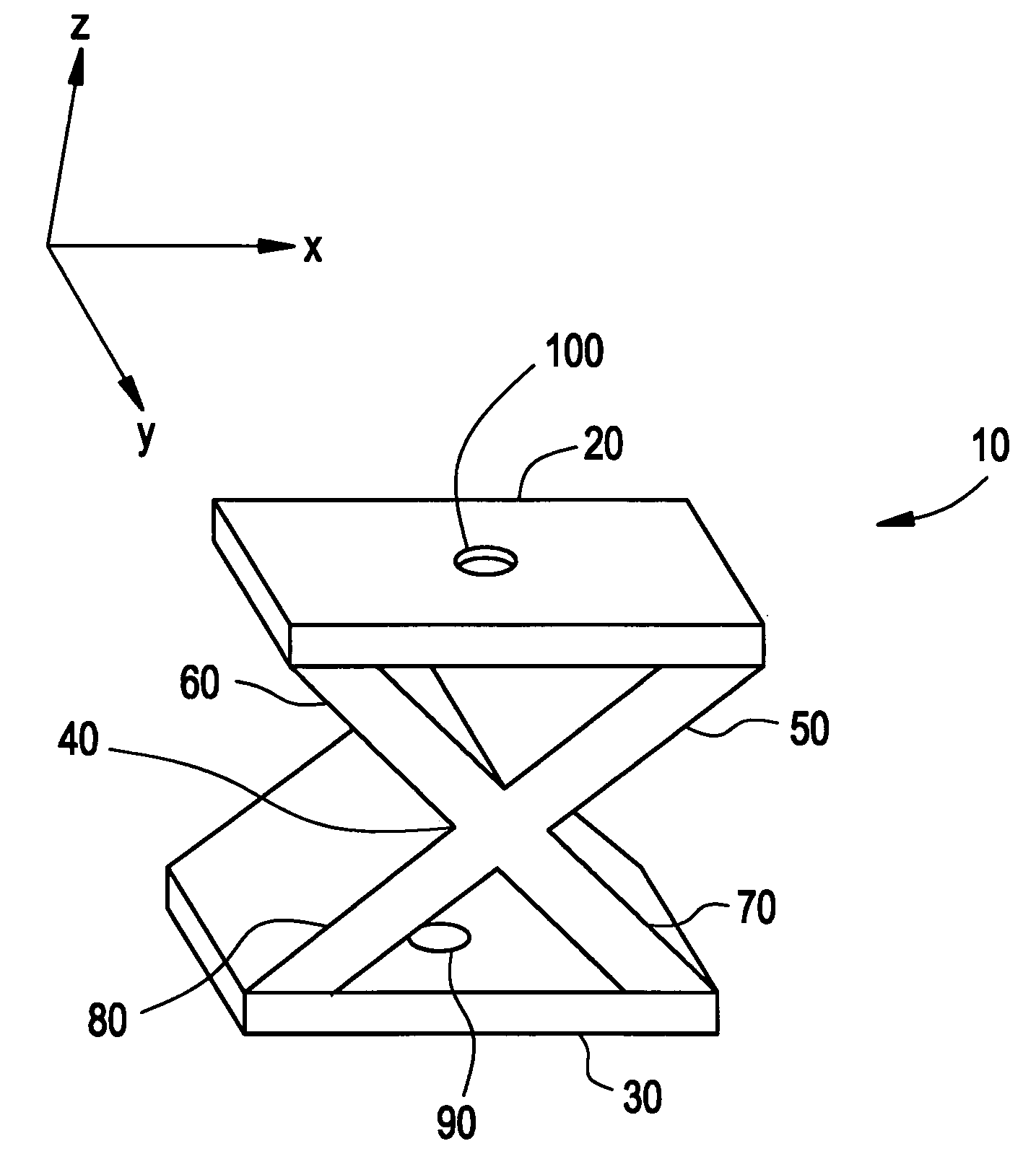 Method and apparatus for reducing force transmitted from a base structure to a supported structure