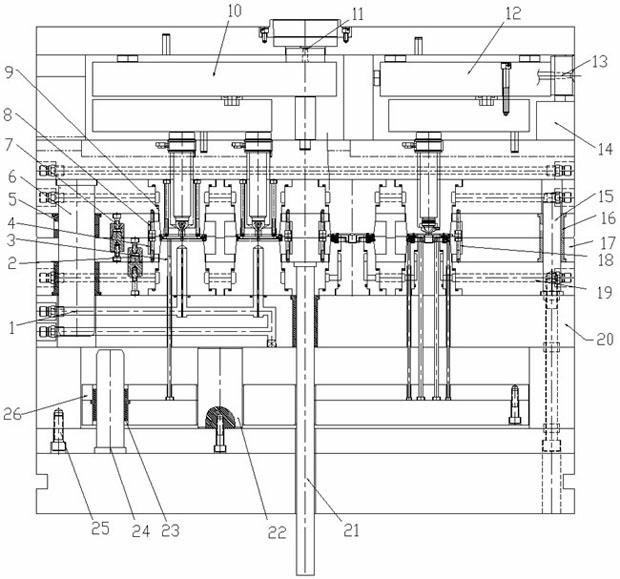 Double-color hot runner die and using method thereof