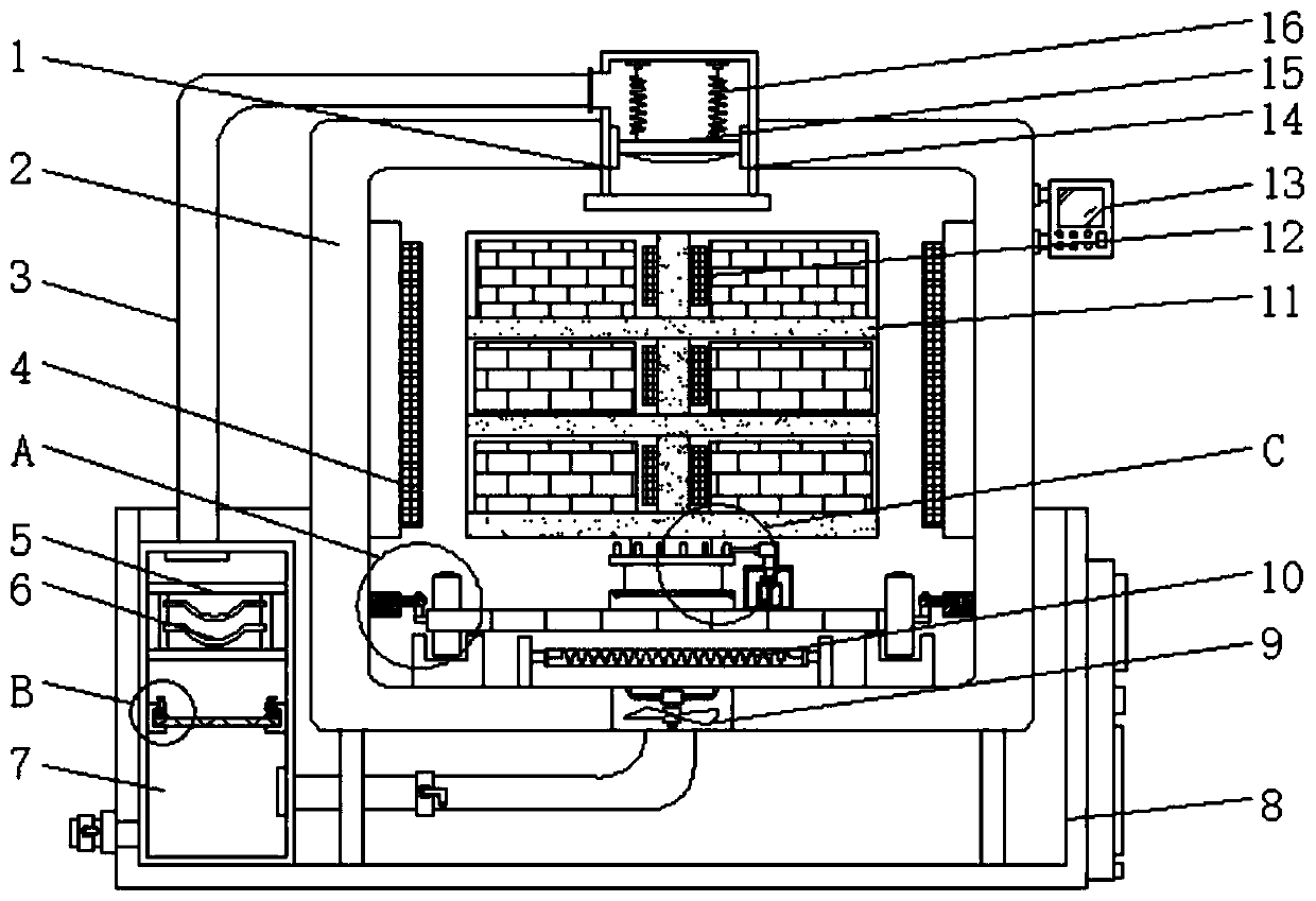 Drying device for producing shale porous bricks