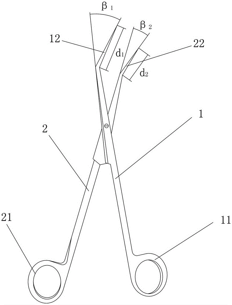 Dacryocyst and nasal cavity anastomosis scissors