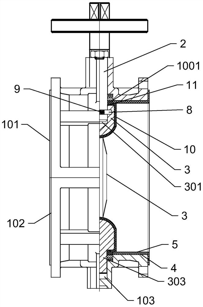 Flange type butterfly valve