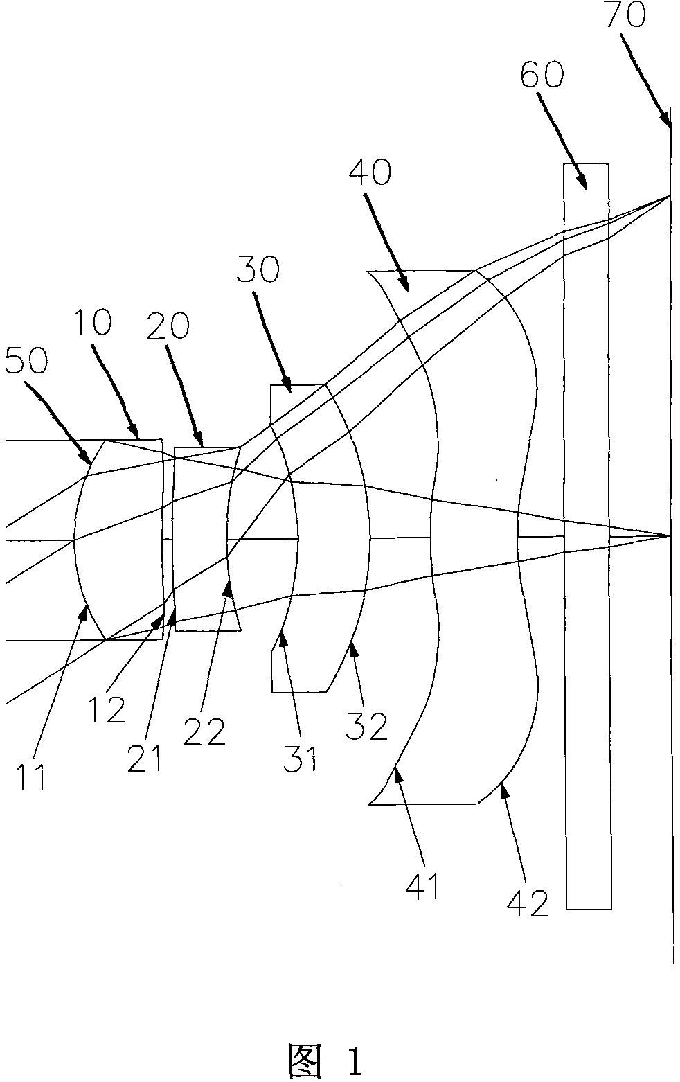 Four-piece type optical lens group for imaging