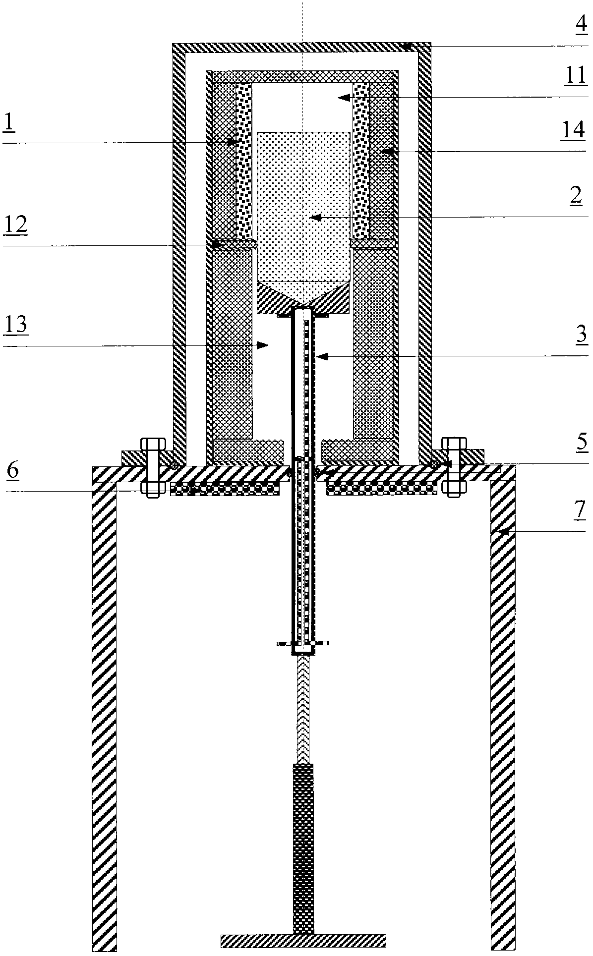 Water-cooled rod and crystal growth furnace using the water-cooled rod