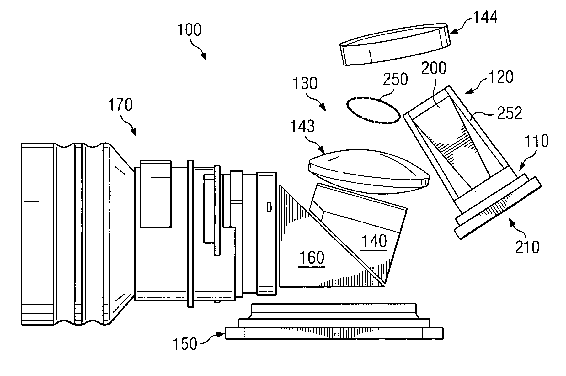 Compact optical engine for very small personal projectors using LED illumination