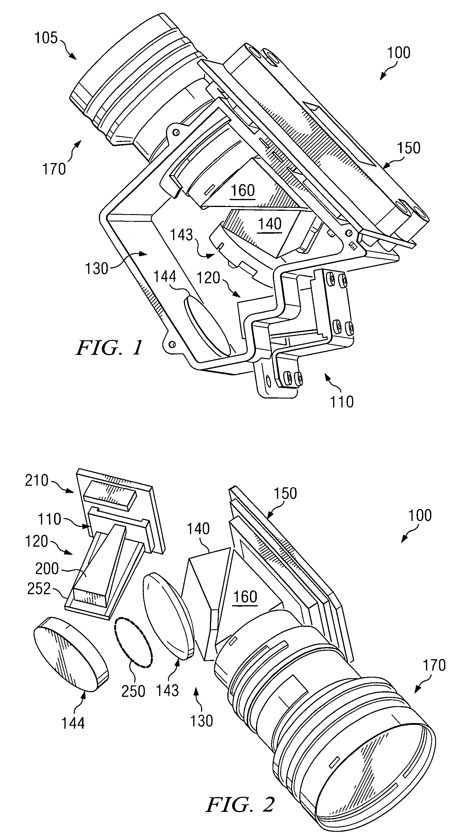 Compact optical engine for very small personal projectors using LED illumination