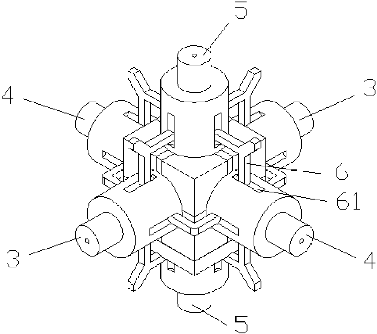 Axial compression loading device and heat-fluid-solid coupling device