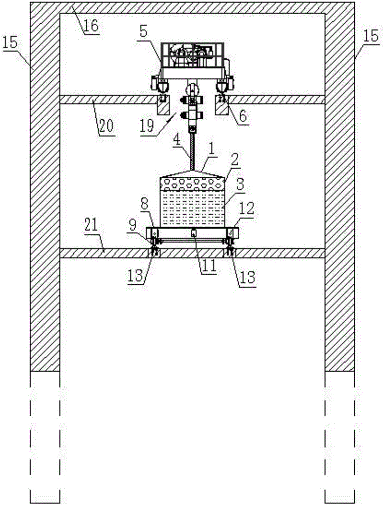 Vertical lifting and horizontal transferring system for fish collection box