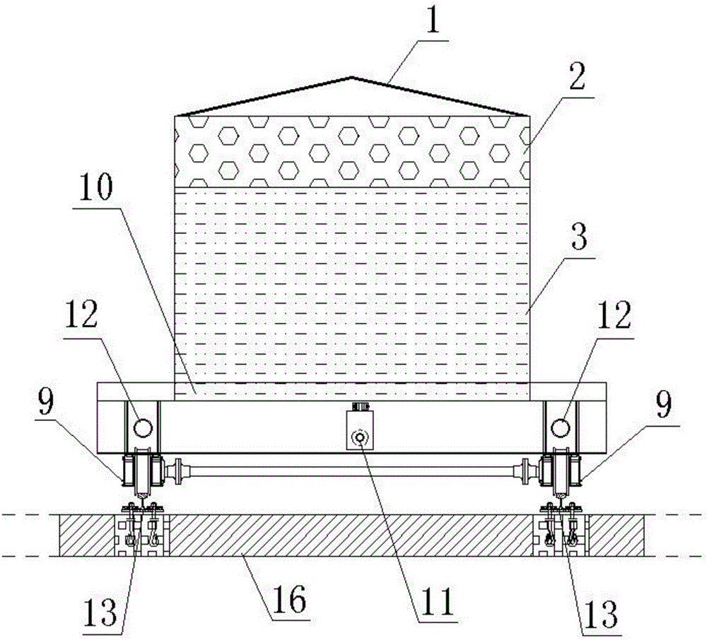 Vertical lifting and horizontal transferring system for fish collection box