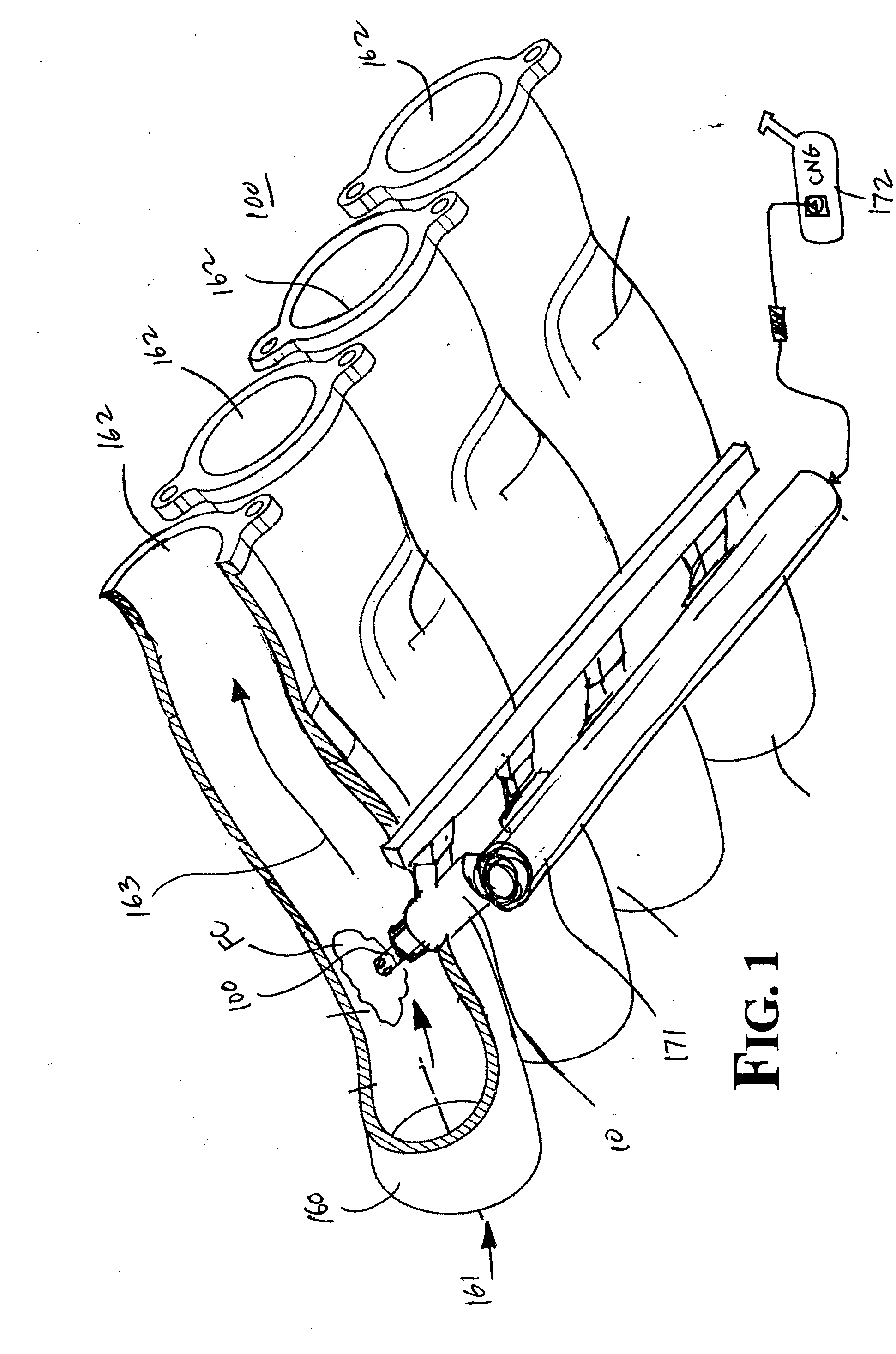 Fuel injection system with cross-flow nozzle for enhanced compressed natural gas jet spray