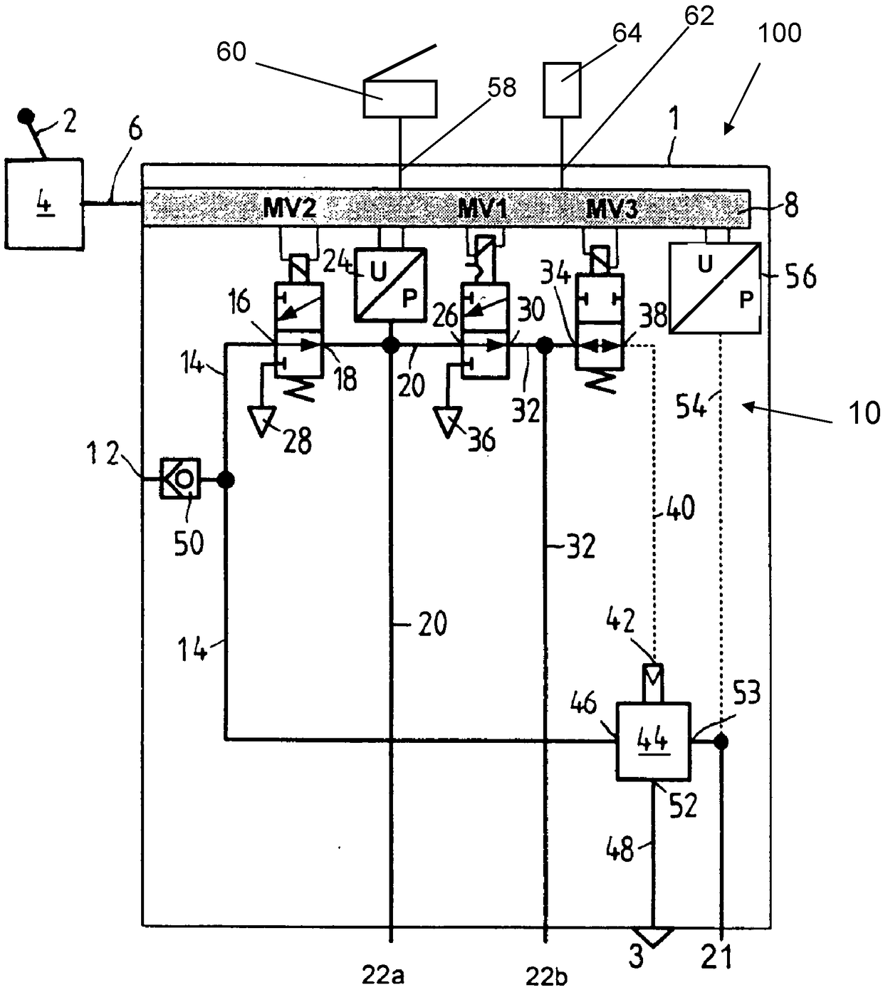 Motor vehicle electropneumatic spring energy storage brake with a jumpy pressure rise when the brake is released