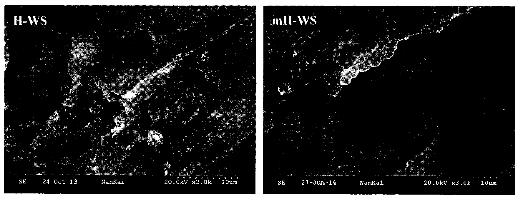 Method for preparing modified wheat straw hydrothermal charcoal by adopting KOH