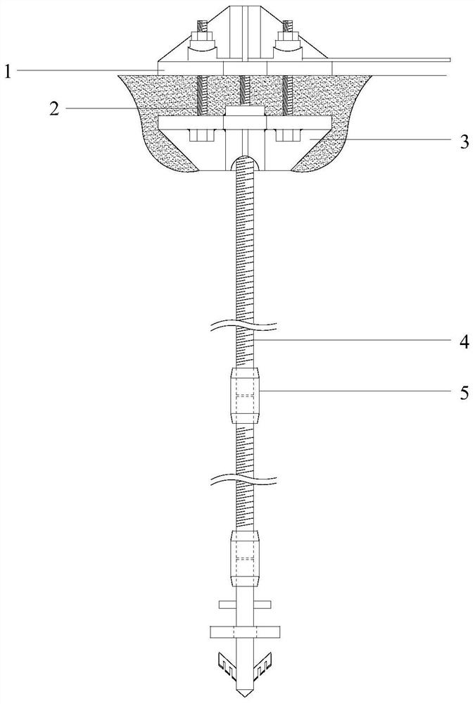 A bolt support structure and construction method for railway embankment slope reinforcement