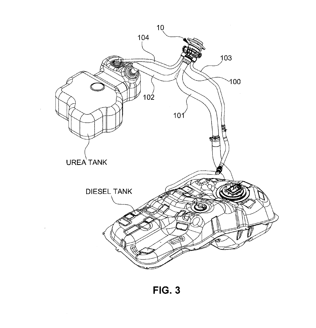 Integrated fuel-mixing prevention device for diesel vehicle