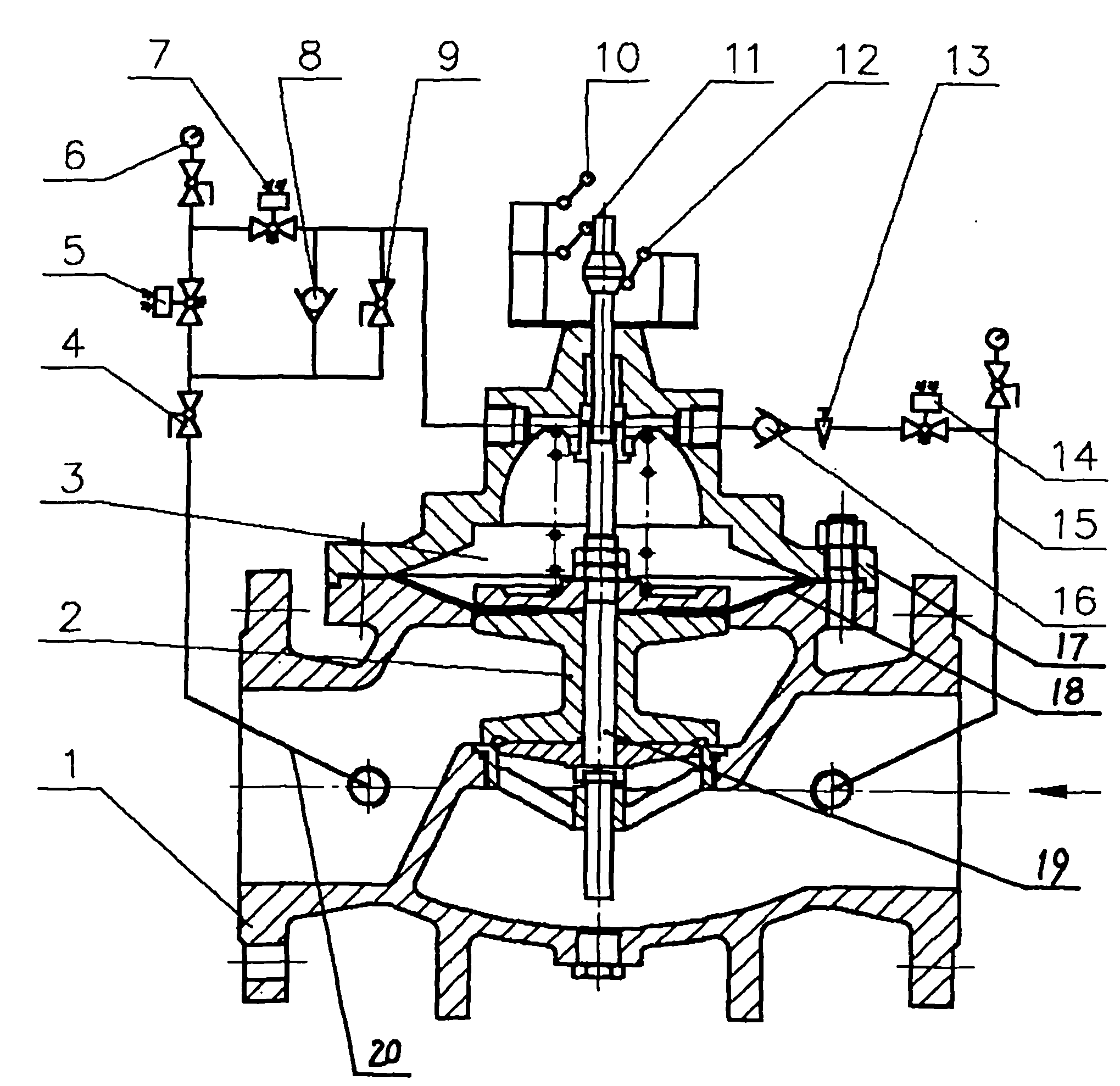 Double-aperture adjustable slow-closure control valve for water pump