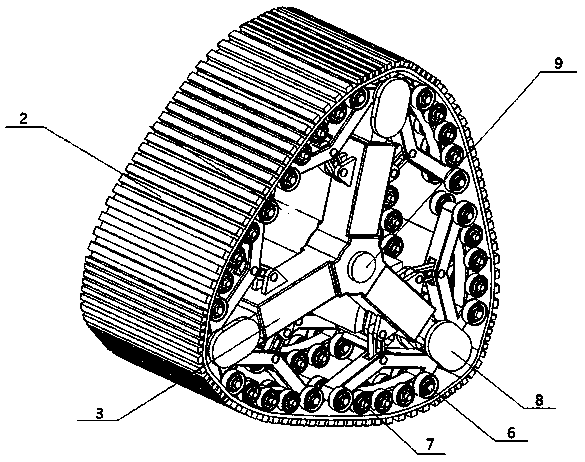 Magnetically driven crawler wheel capable of switching wheel state and crawler state