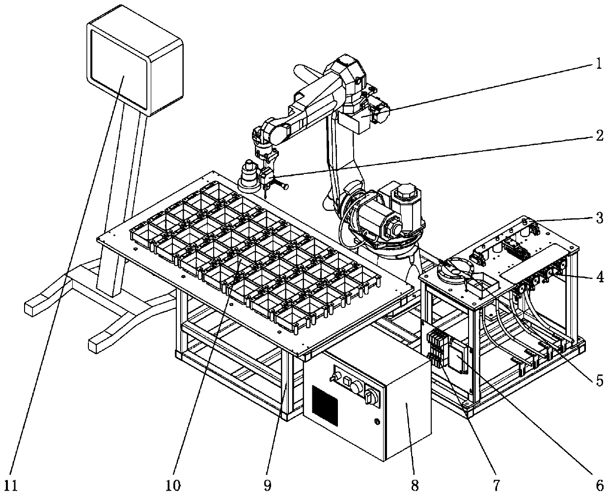 Automatic rivet feeding system and method based on robot vision