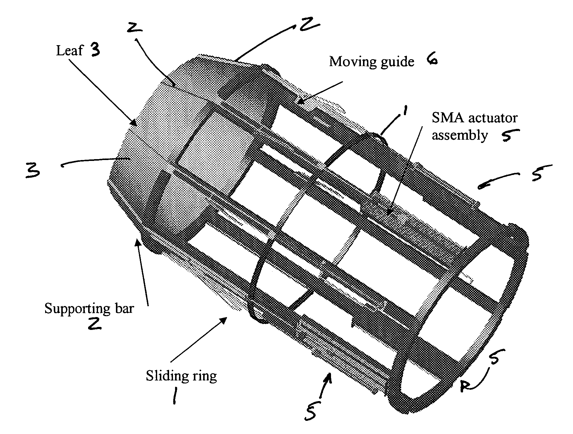 Shape memory alloy actuated adaptive exhaust nozzle for jet engine