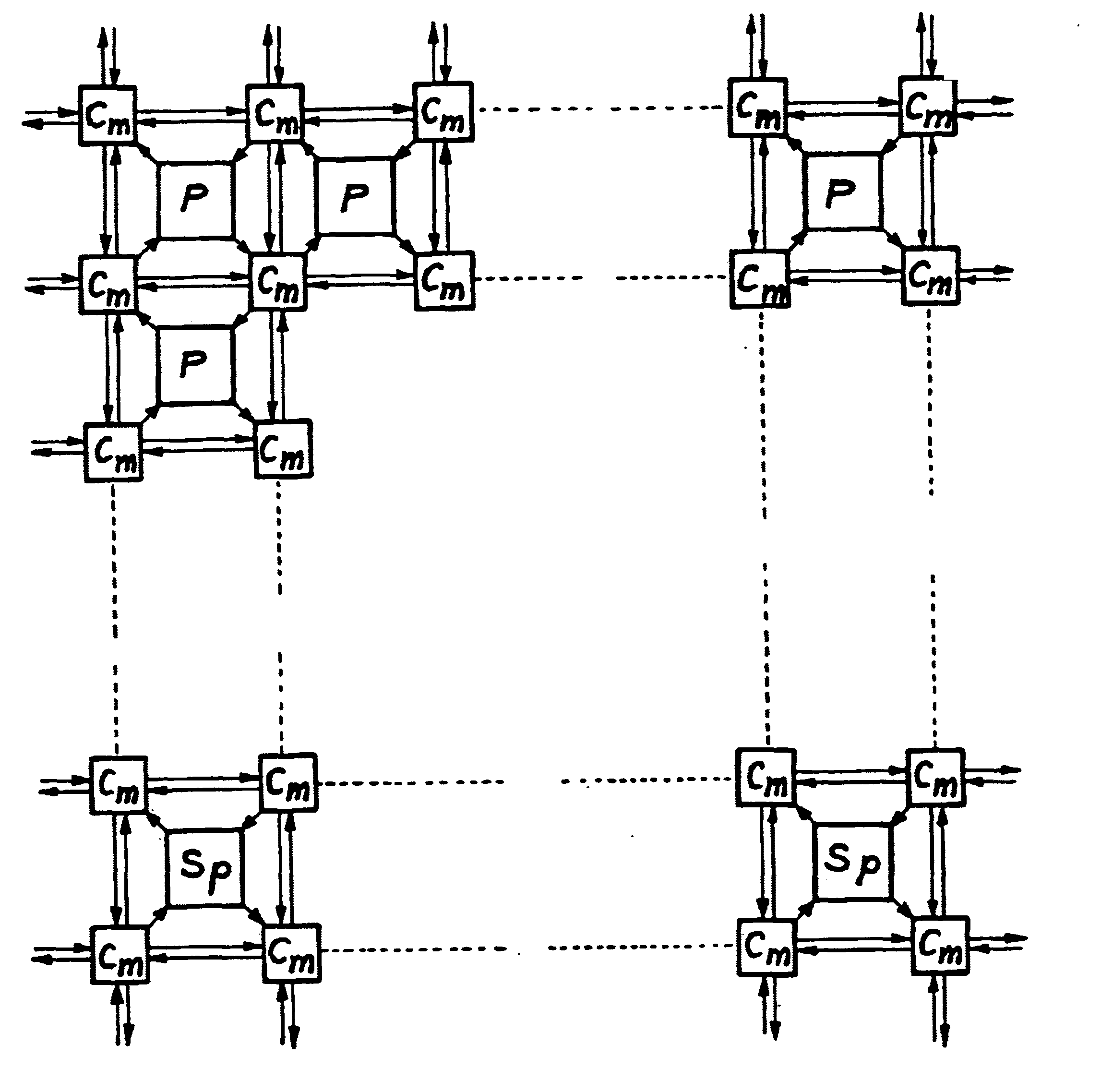 Network of parallel processors to faults-tolerant towards said processors and reconfiguration method applicable to such a network