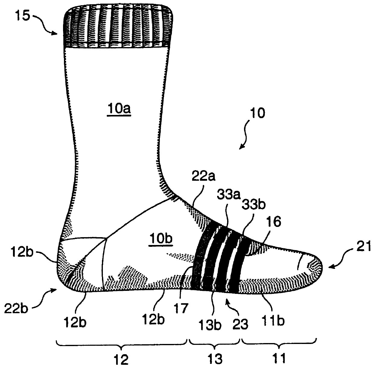 Moisture management sock