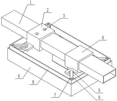 Rectangular pipe assembling and welding expansion bracing device