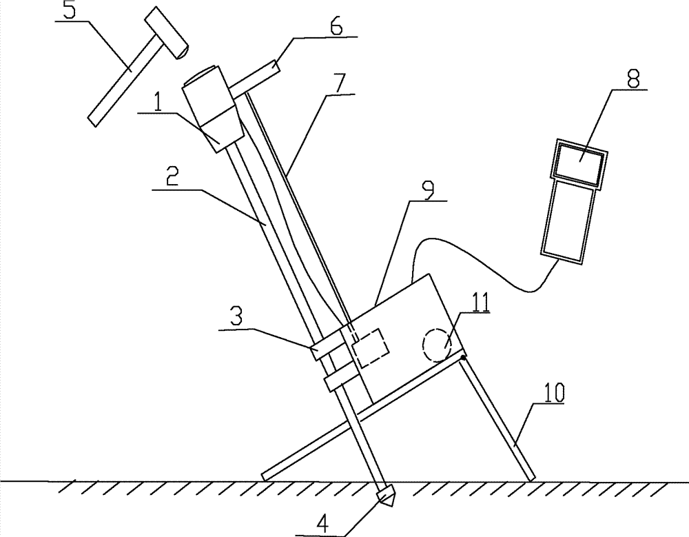 Instrument for detecting dense state of existing roadbed