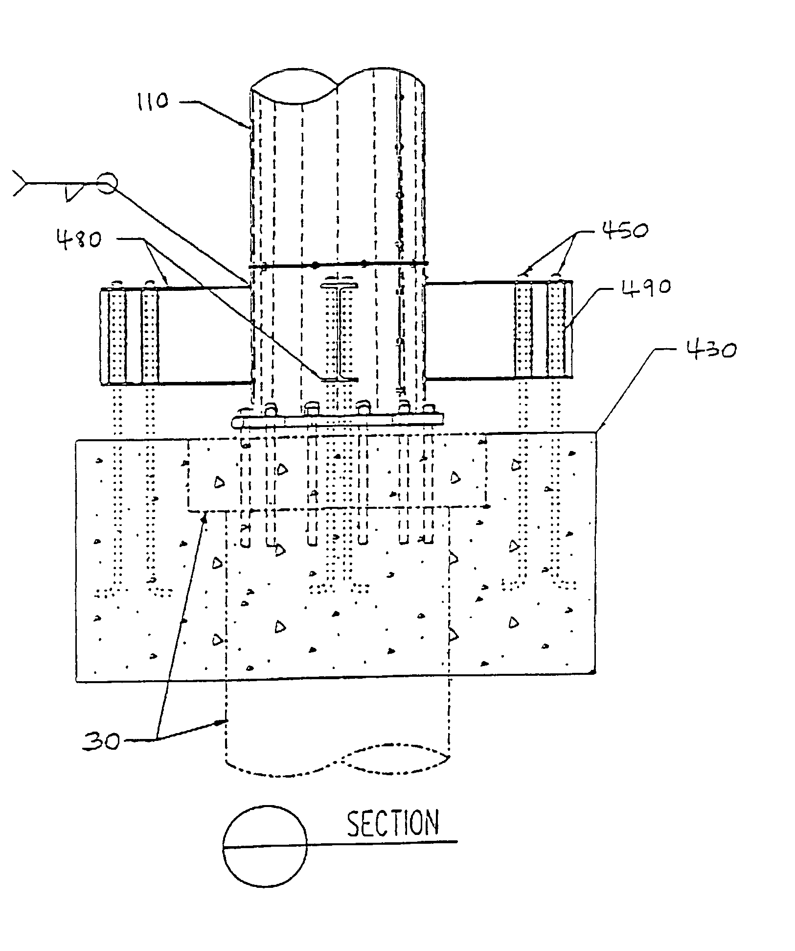 Method and apparatus for increasing the capacity and stability of a single-pole tower